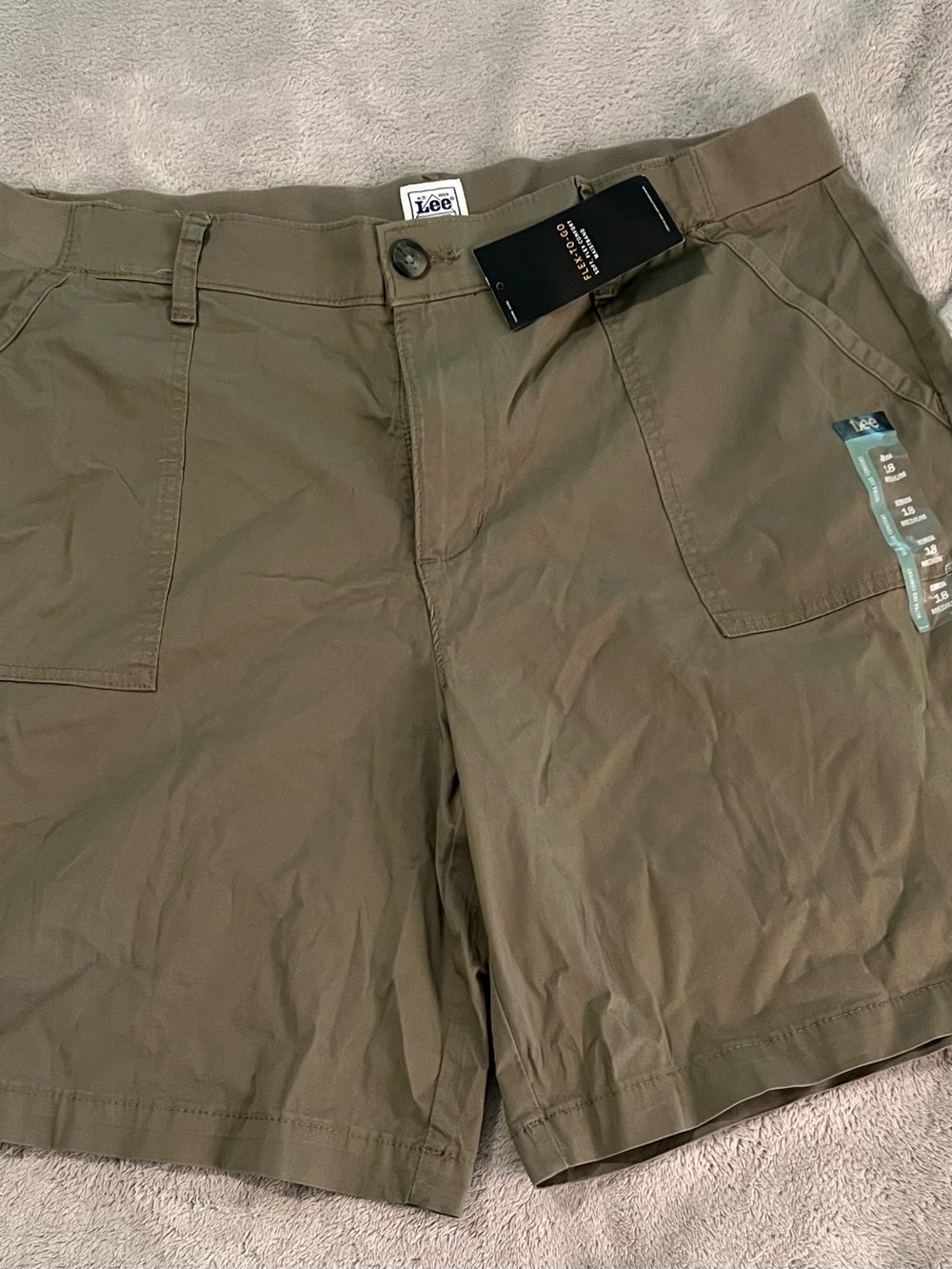 Lee Women’s Ultra Lux Comfort Olive Green Utility Bermuda Shorts